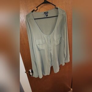 Torrid Sage Green long sleeve blouse